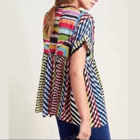Anthropologie conditions apply kynsa chevron rainbow top - Picture 3 of 8